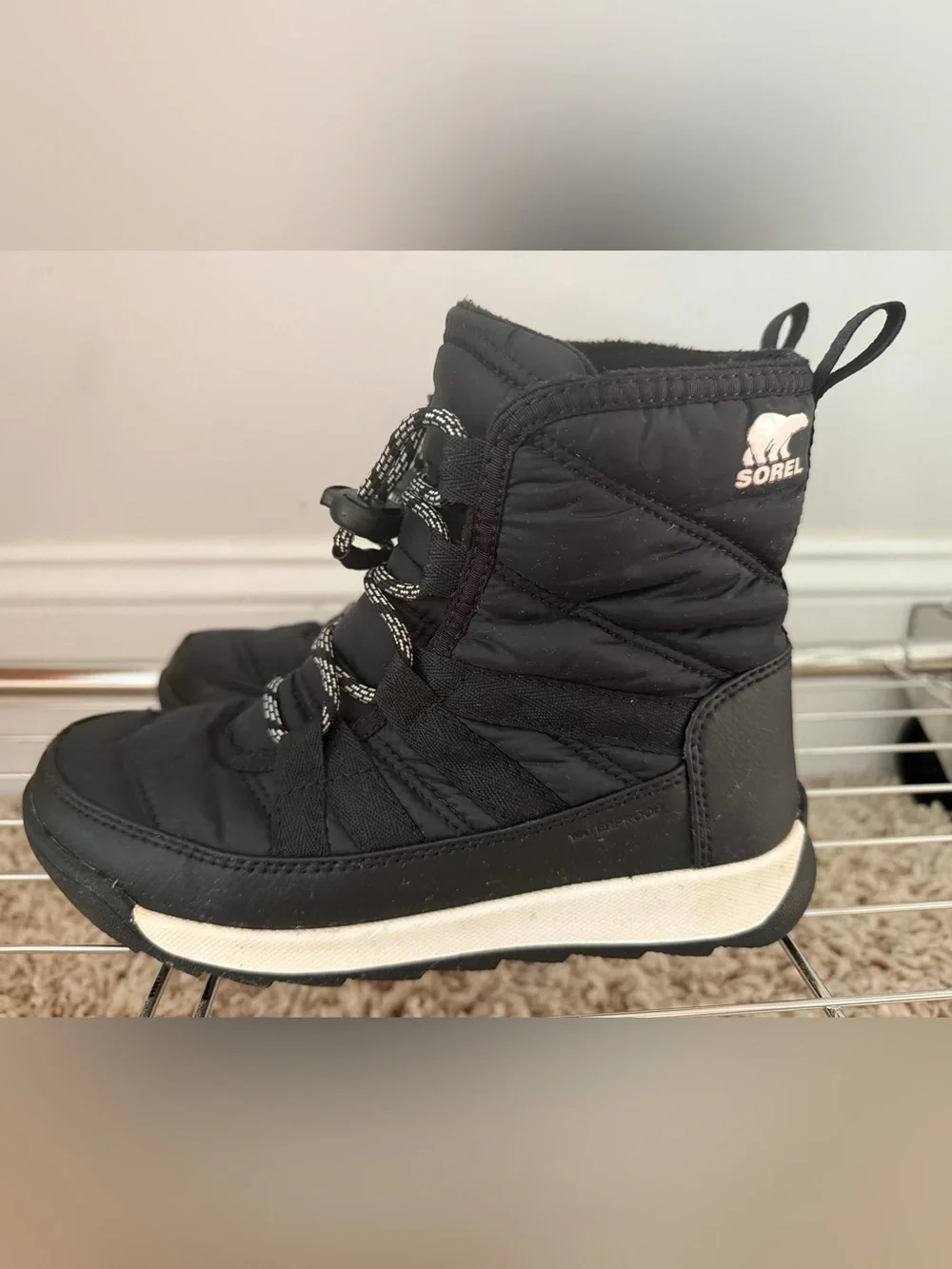 Sorel Black Faux Fur Kids Boots